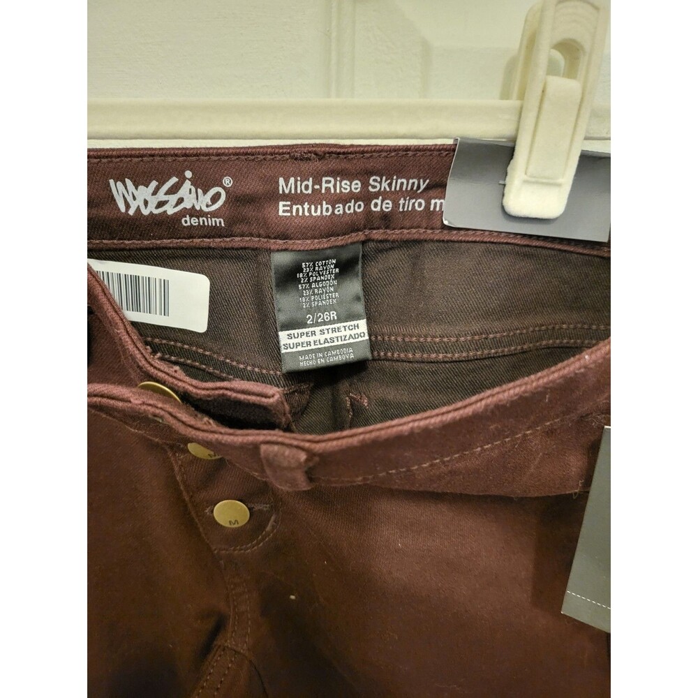 Mossimo Maroon Stretch Jeans Women's Size 2 - Picture 4 of 5